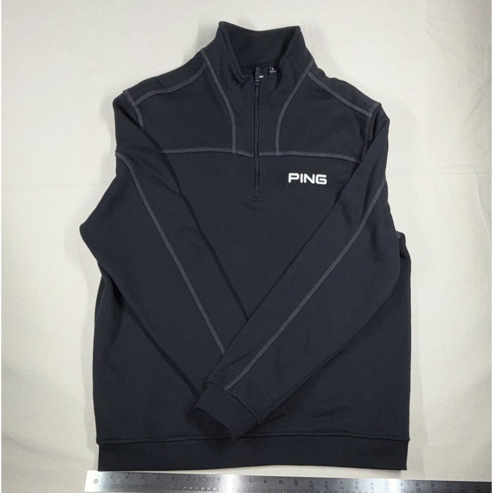 PING Golf Galaxy Men's L Black Fleece 1/4 Zip Pullover Jacket GG12F10